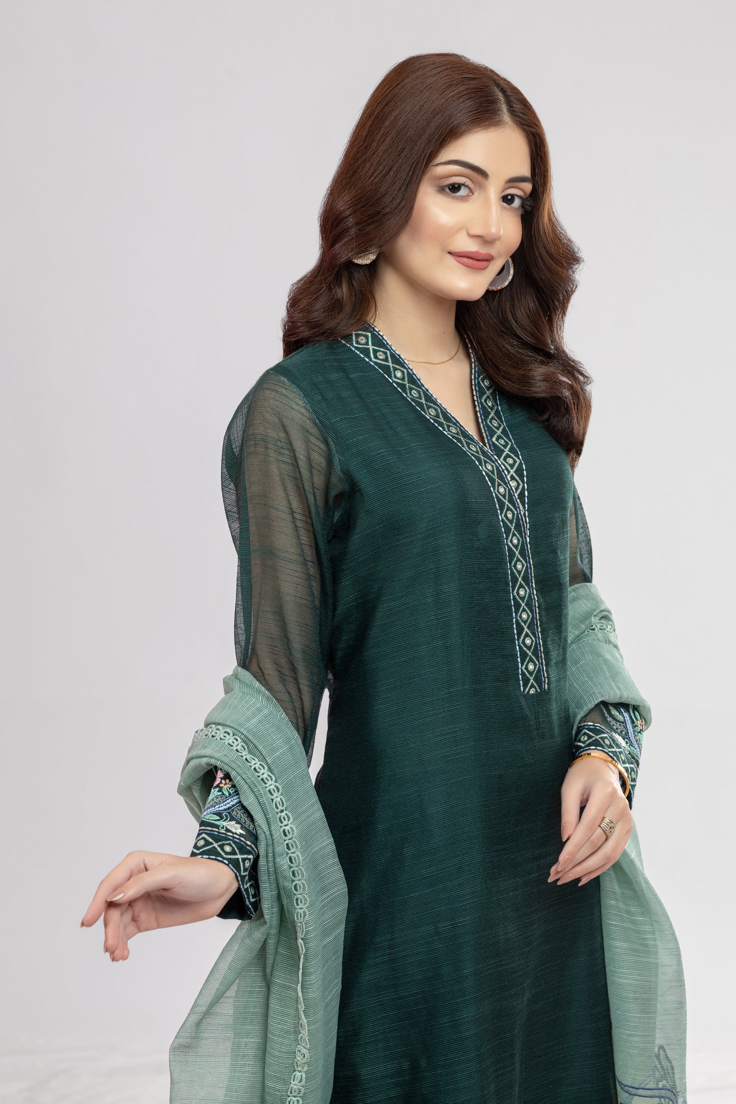 SOHA SHIRT WITH PANTS & DUPATTA SET AA-00312
