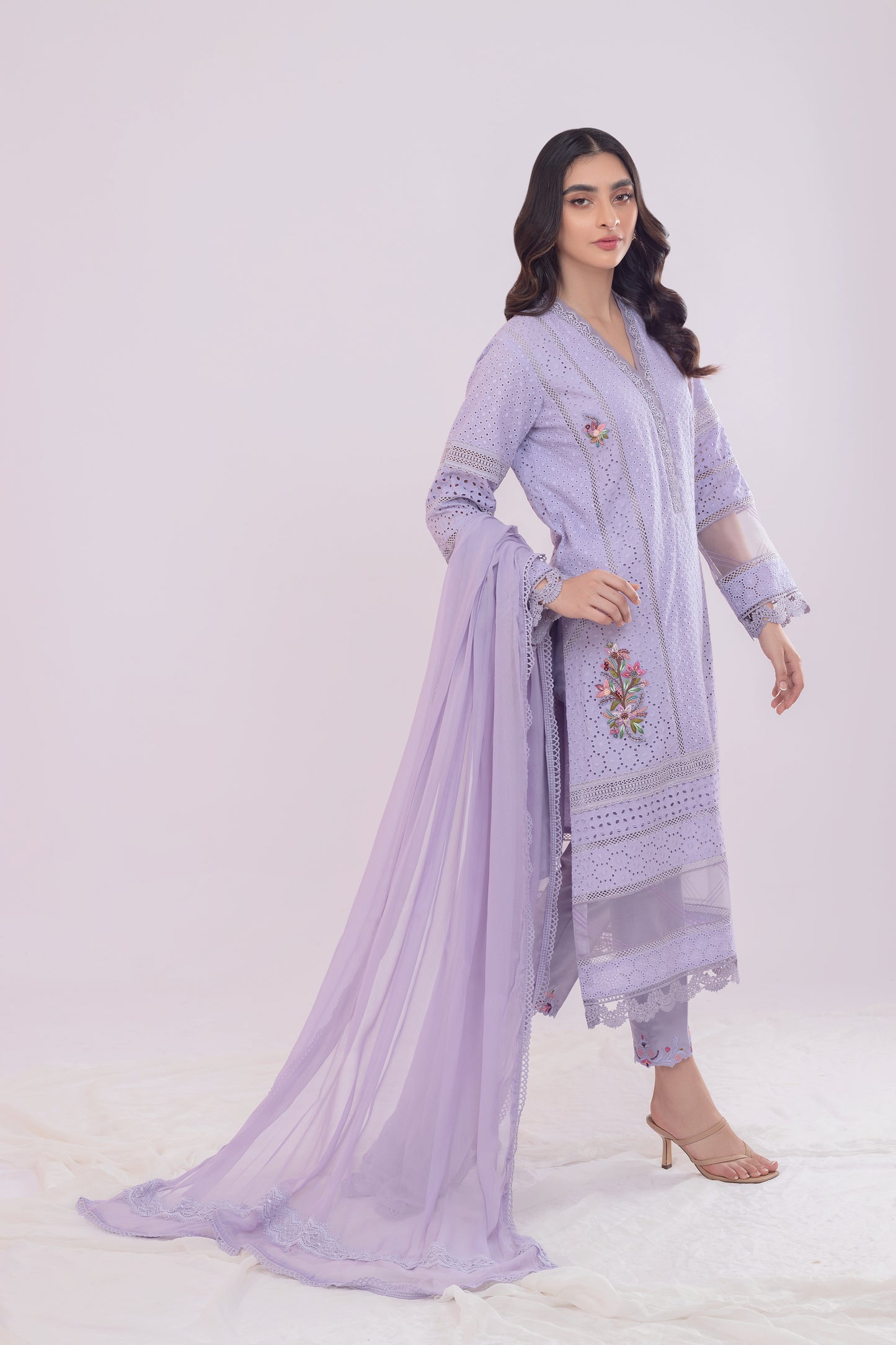 SERILDA SHIRT WITH PANTS & CHIFFON DUPATTA AA-1009