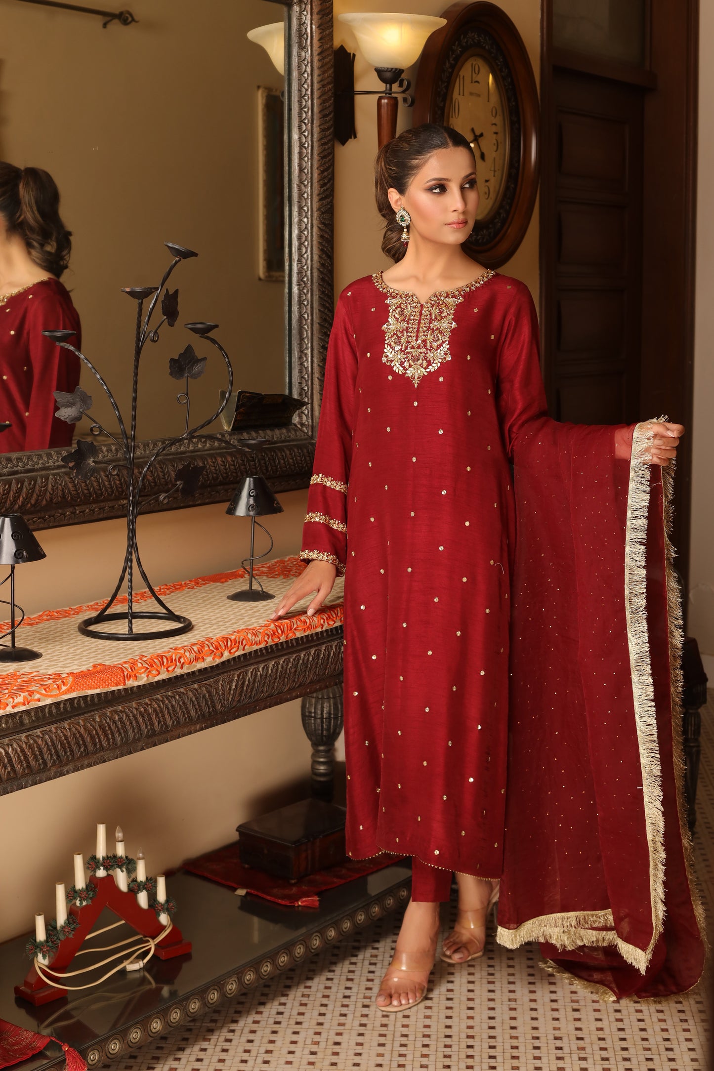 ELSA SHIRT WITH PANTS & DUPATTA AA-8343