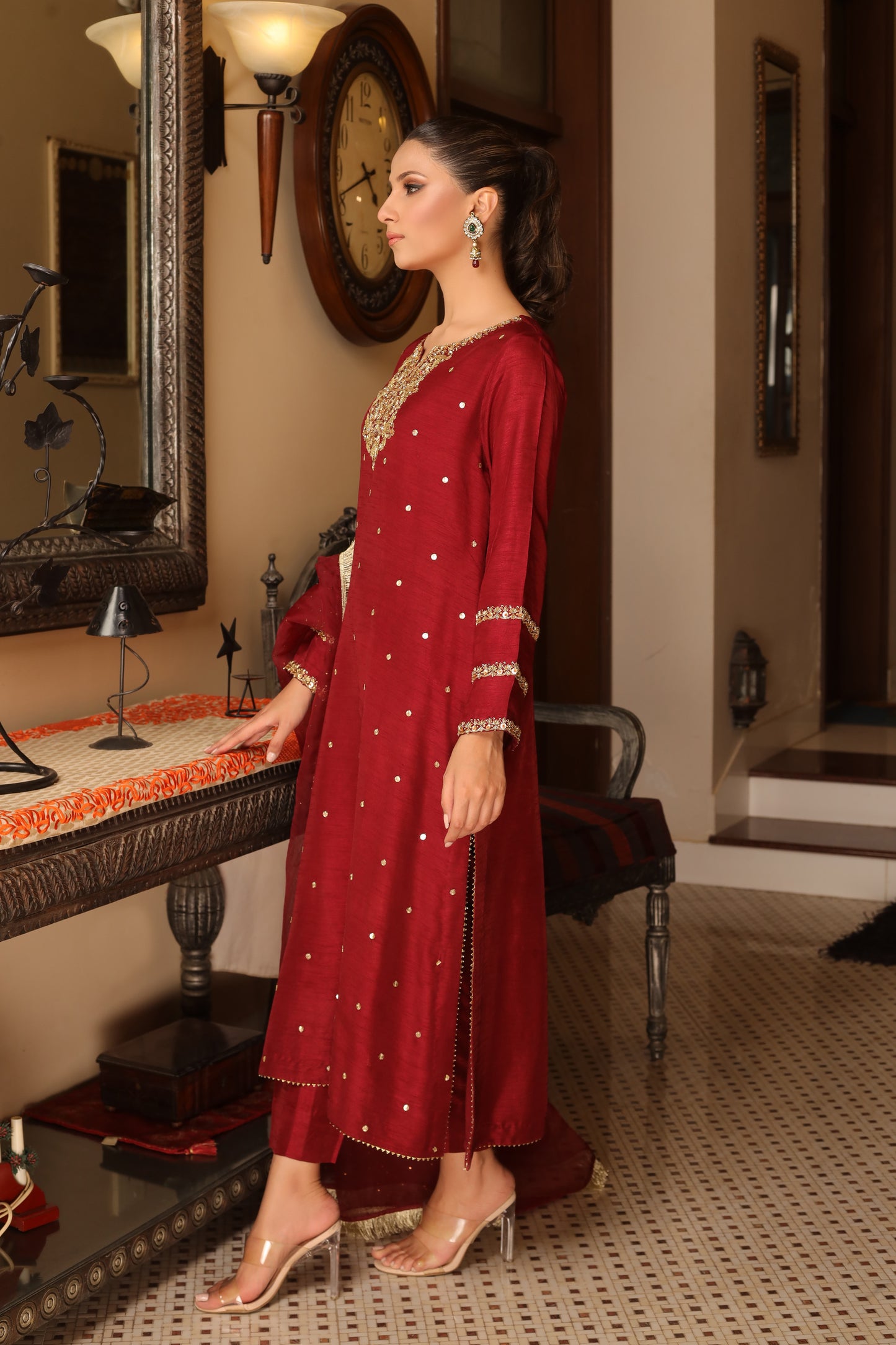 ELSA SHIRT WITH PANTS & DUPATTA AA-8343