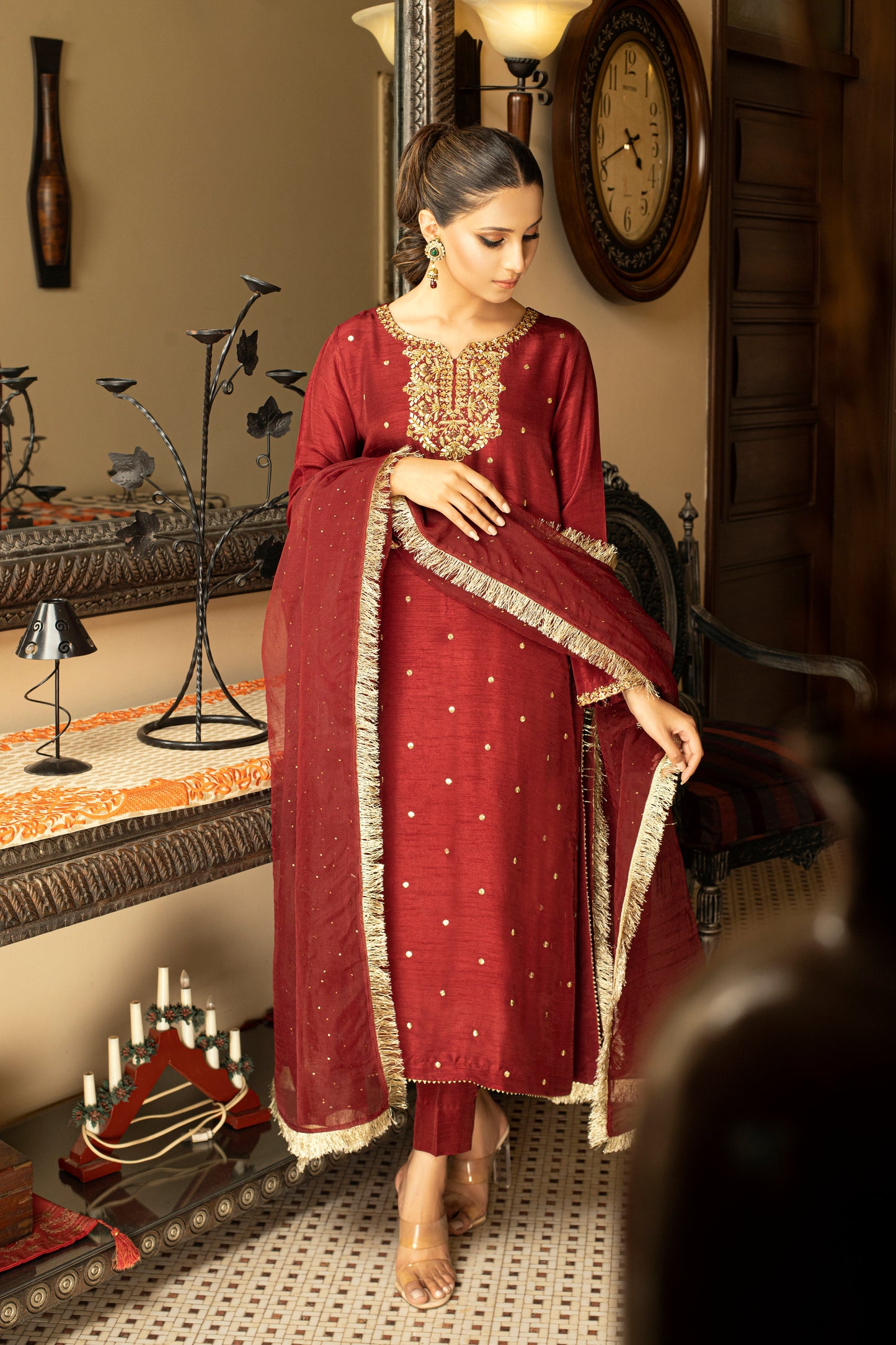 ELSA SHIRT WITH PANTS & DUPATTA AA-8343